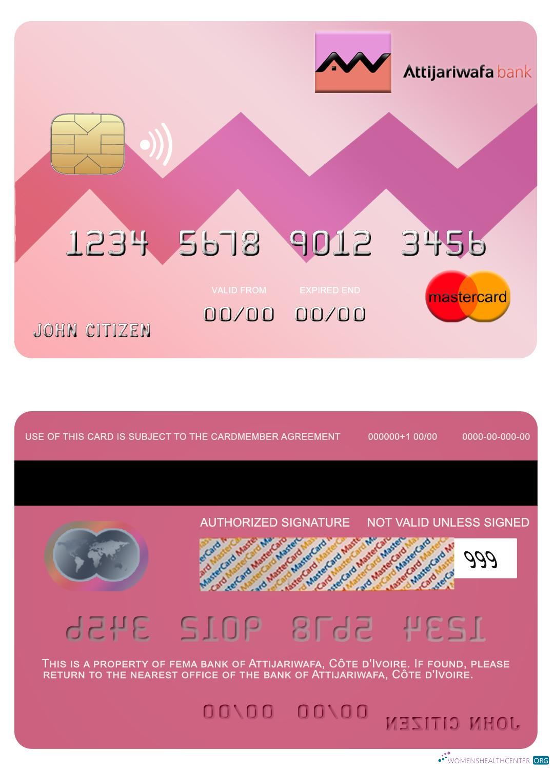 Download Côte d'Ivoire Attijariwafa bank mastercard Photoshop template